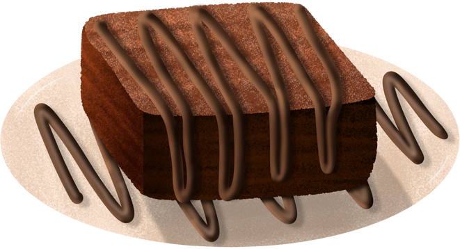Brownies Cake Illustration