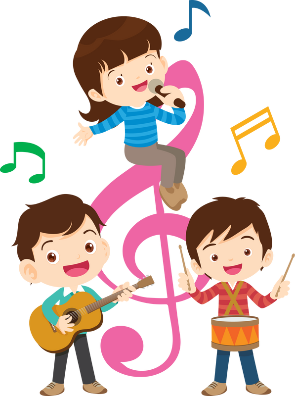 Children sing and Playing Musical instruments music kids